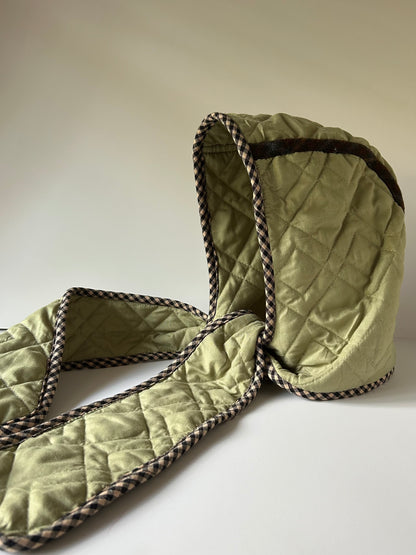 Hood Scarf Green Quilted